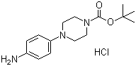 structure of CAS# 193902-64-6, 4-(4-Aminophenyl)-1-piperazinecarboxylic acid 1,1-dimethylethyl ester monohydrochloride