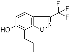 structure of CAS# 194608-88-3, 7-Propyl-3-(trifluoromethyl)benzo[d]isoxazol-6-ol;7-Propyl-3-trifluoromethyl-6-hydroxybenz[4,5]isoxazole; 3-Trifluoromethyl-7-propyl-6-hydroxybenzisoxazole