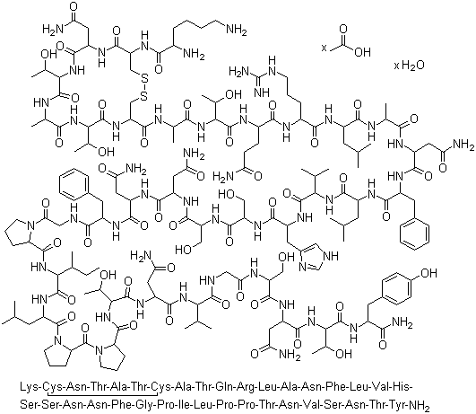 structure of CAS# 196078-30-5, Pramlintide acetate;Pramlintide acetate hydrate