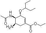 structure of CAS# 196618-13-0, Oseltamivir;Ethyl (3R,4R,5S)-4-acetamido-5-amino-3-(1-ethylpropoxy)-1-cyclohexene-1-carboxylate