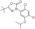 structure of CAS# 19666-30-9, Oxadiazon;3-[2,4-Dichloro-5-(1-methylethoxy)phenyl]-5-(1,1-dimethylethyl)-1,3,4-oxadiazol-2(3H)-one; 2-tert-Butyl-4-(2,4-dichloro-5-isopropoxyphenyl)-1,3,4-oxadiazolin-5-one; Oxydiazon; Ronstar 2G; Ronstar 50W; RP-17623; Scotts OH I