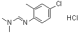 structure of CAS# 19750-95-9, Spanon monohydrochloride;Chlorphenamidine monohydrochloride; EP 333; Fundal SP; Galecron monohydrochloride; N,N-Dimethyl-N'-(2-methyl-4-chlorophenyl)formamidine hydrochloride; N-(2-Methyl-4-chlorophenyl)-N',N'-dimethylformamidine hydrochloride