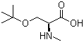 structure of CAS# 197632-83-0, O-tert-Butyl-N-methyl-L-serine;N-Me-Ser(tBu)-OH