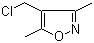 structure of CAS# 19788-37-5, 4-Chloromethyl-3,5-dimethylisoxazole;4-(Chloromethyl)-3,5-dimethylisoxazole; 4-(Chloromethyl)-3,5-dimethyl-1,2-oxazole
