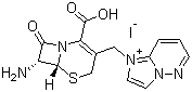 1-[[(6R,7R)-7-Amino-2-carboxy-8-oxo-5-thia-1-azabicyclo[4.2.0]oct-2-en-3-yl]methyl]imidazo[1,2-b]pyridazinium iodide molecular structure (CAS 197897-11-3)