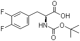 结构式 CAS# 198474-90-7, Boc-L-3,4-二氟苯丙氨酸; N-叔丁氧羰基-L-3,4-二氟苯丙氨酸