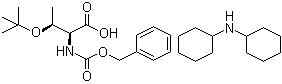 结构式 CAS# 198828-94-3, O-叔丁基-N-[苄氧羰基]-L-别苏氨酸二环己基铵盐