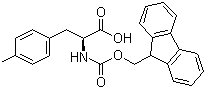 结构式 CAS# 199006-54-7, FMOC-L-4-甲基苯丙氨酸; N-(9-芴甲氧羰酰基)-L-4-甲基苯丙氨酸