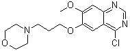 structure of CAS# 199327-59-8, 4-Chloro-7-methoxy-6-[3-(morpholin-4-yl)propoxy]quinazoline;4-Chloro-6-[3-(4-morpholinyl)propoxy]-4-quinazoline; 4-Chloro-7-methoxy-6-(3-morpholinopropoxy)quinazoline