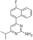 结构式 CAS# 199864-87-4, 2-氨基-4-(4-氟萘-1-基)-6-异丙基嘧啶