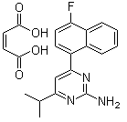 结构式 CAS# 199864-88-5, 4-(4-氟-1-萘基)-6-异丙基-2-嘧啶胺马来酸盐