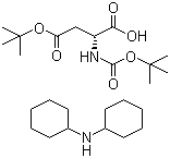 结构式 CAS# 200334-95-8, N-叔丁氧羰基-D-天冬氨酸-beta-叔丁酯二环己胺盐