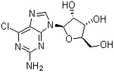 2-Amino-6-chloropurine-9-riboside molecular structure (CAS 2004-07-1)