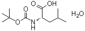 结构式 CAS# 200936-87-4, N-[叔丁氧羰基]-L-亮氨酸一水合物