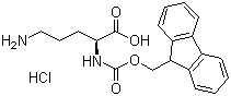 structure of CAS# 201046-57-3, L-(+)-Fmoc-ornithine hydrochloride