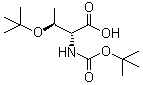 N-[叔丁氧羰基]-O-叔丁基-D-苏氨酸分子结构 (CAS 201217-86-9)
