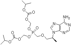 结构式 CAS# 201341-05-1, 替诺福韦酯; (R)-9-(2-磷酸甲氧基丙基)腺嘌呤二(异丙氧羰基氧甲基)酯