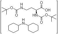结构式 CAS# 201472-66-4, (S)-2,4-双[[叔丁氧羰基]氨基]丁酸和 N-环己基环己胺的化合物