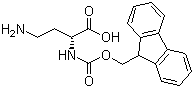 structure of CAS# 201484-12-0, (R)-2-(Fmoc-amino)-4-aminobutanoic acid;Fmoc-D-Dab-OH; (R)-2-(((9H-Fluoren-9-yl)methoxy)carbonylamino)-4-aminobutanoic acid