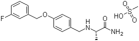 结构式 CAS# 202825-46-5, 沙芬酰胺甲磺酸盐