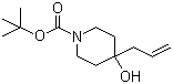structure of CAS# 203662-51-5, tert-Butyl 4-allyl-4-hydroxypiperidine-1-carboxylate;4-Hydroxy-4-(2-propenyl)piperidine-1-carboxylic acid tert-butyl ester