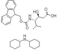 结构式 CAS# 204316-10-9, N-环己基环己胺 (3S,4S)-4-[[芴甲氧羰基]氨基]-3-羟基-5-甲基己酸盐