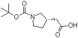结构式 CAS# 204688-60-8, (R)-N-Boc-3-四氢吡咯乙酸; (R)-N-叔丁氧羰基-3-四氢吡咯乙酸