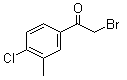 结构式 CAS# 205178-80-9, 2-溴-4'-氯-3'-甲基苯乙酮