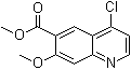 structure of CAS# 205448-66-4, 4-Chloro-7-methoxyquinoline-6-carboxylic acid methyl ester;Methyl 4-chloro-7-methoxyquinoline-6-carboxylate