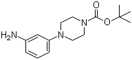 structure of CAS# 206879-72-3, tert-Butyl 4-(3-aminophenyl)piperazine-1-carboxylate;1-Boc-4-(3-aminophenyl)piperazine; 4-(3-Aminophenyl)piperazine-1-carboxylic acid tert-butyl ester