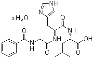 structure of CAS# 207386-83-2, N-Benzoylglycyl-L-histidyl-L-leucine hydrate;N-Benzoyl-Gly-His-Leu hydrate