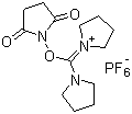 structure of CAS# 207683-26-9, Dipyrrolidino(N-succinimidyloxy)carbenium hexafluorophosphate;HSPyU; N,N,N',N'-Bis(tetramethylene)-O-(N-succinimidyl)uronium hexafluorophosphate