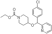 structure of CAS# 207726-35-0, 4-[(4-Chlorophenyl)-2-pyridinylmethoxy]-1-piperidinecarboxylic acid ethyl ester