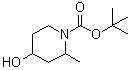 structure of CAS# 208046-23-5, tert-Butyl 4-hydroxy-2-methylpiperidine-1-carboxylate;1-t-Butoxycarbonyl-4-hydroxy-2-methylpiperidine