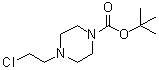 structure of CAS# 208167-83-3, 4-(2-Chloroethyl)piperazine-1-carboxylic acid tert-butyl ester