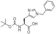 结构式 CAS# 20898-44-6, N-叔丁氧羰基-1-苄基-L-组氨酸