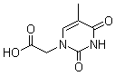 structure of CAS# 20924-05-4, 1-Carboxymethylthymine;1-Thyminylacetic acid; 2-(5-Methyl-2,4-dioxo-3,4-dihydropyrimidin-1-yl)acetic acid; Thymine acetic acid; Thymine-N1-acetic acid