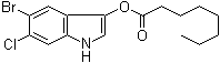 structure of CAS# 209347-94-4, 5-Bromo-6-chloro-1H-indol-3-yl octanoate;Octanoic acid 5-bromo-6-chloro-1H-indol-3-yl ester; Magenta C 8