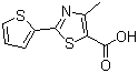 structure of CAS# 209540-08-9, 4-Methyl-2-(2-thienyl)-1,3-thiazole-5-carboxylic acid