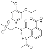 structure of CAS# 2096492-41-8, Apremilast Impurity 16;(S)-3-acetamido-2-((1-(3-ethoxy-4-methoxyphenyl)-2-(methylsulfonyl)ethyl)carbamoyl)benzoic acid