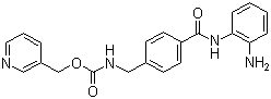 structure of CAS# 209783-80-2, Entinostat;N-[[4-[[(2-Aminophenyl)amino]carbonyl]phenyl]methyl]carbamic acid 3-pyridinylmethyl ester