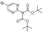 structure of CAS# 209959-33-1, (5-Bromopyrimidin-2-yl)bis(tert-butoxycarbonyl)amine;Imidodicarbonic acid 2-(5-bromo-2-pyrimidinyl)-1,3-bis(1,1-dimethylethyl) ester