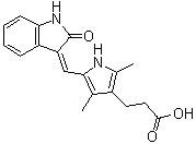 结构式 CAS# 210644-62-5, 5-[(Z)-(1,2-二氢-2-氧代-3H-吲哚-3-亚基)甲基]-2,4-二甲基-1H-吡咯-3-丙酸