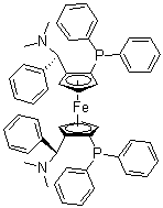 结构式 CAS# 210842-74-3, (2S,2'S)-1,1'-双[(R)-(二甲基氨基)苯基甲基]-2,2'-双(二苯基膦)二茂铁