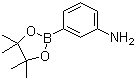 structure of CAS# 210907-84-9, 3-Aminophenylboronic acid pinacol ester;3-(4,4,5,5-Tetramethyl-1,3,2-dioxaborolan-2-yl)aniline