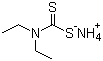 结构式 CAS# 21124-33-4, N,N-二乙基二硫代氨基甲酸铵