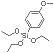 structure of CAS# 21130-91-6, 4-(Triethoxysilyl)anisole;Triethoxy(4-methoxyphenyl)silane; Triethoxy(p-methoxyphenyl)silane