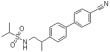 structure of CAS# 211311-95-4, N-[2-(4'-Cyano[1,1'-biphenyl]-4-yl)propyl]-2-propanesulfonamide;LY 404187; N-2-(4-(4-Cyanophenyl)phenyl)propyl-2-propanesulfonamide