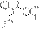 structure of CAS# 212322-56-0, 3-[(3-Amino-4-methylaminobenzoyl)pyridin-2-ylamino]propionic acid ethyl ester;ethyl 3-[[3-amino-4-(methylamino)benzoyl]-pyridin-2-ylamino]propanoate