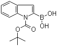 结构式 CAS# 213318-44-6, 1-Boc-吲哚-2-硼酸; 1-叔丁氧羰基-1H-吲哚-2-硼酸